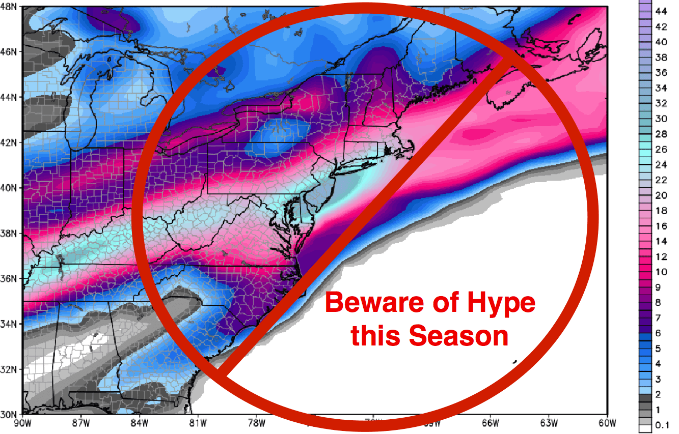 Beware of weather hype this winter. Know your weather source.
