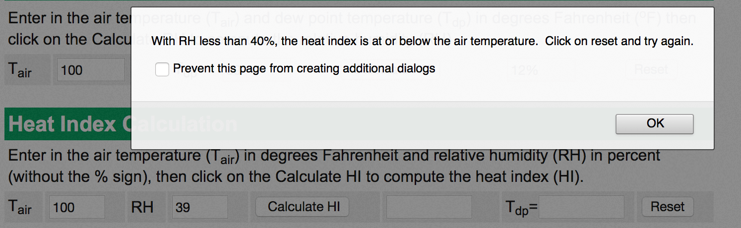 Printable Heat Index Chart