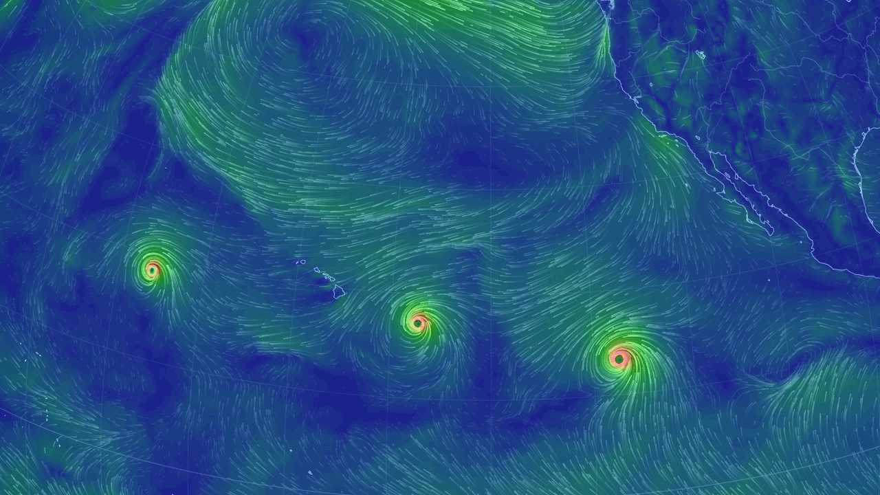 Streamline animation over the central and eastern Pacific
