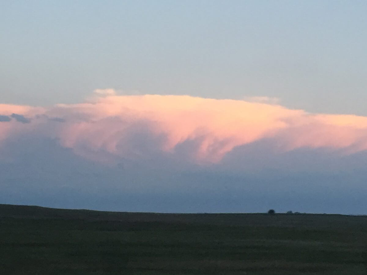 Distant supercell over central Oklahoma