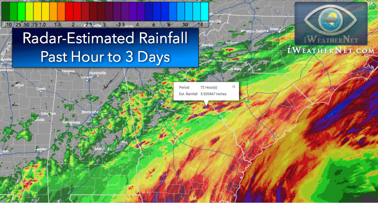 total rainfall amounts by zip code