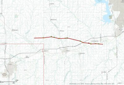 Chapman tornado track
