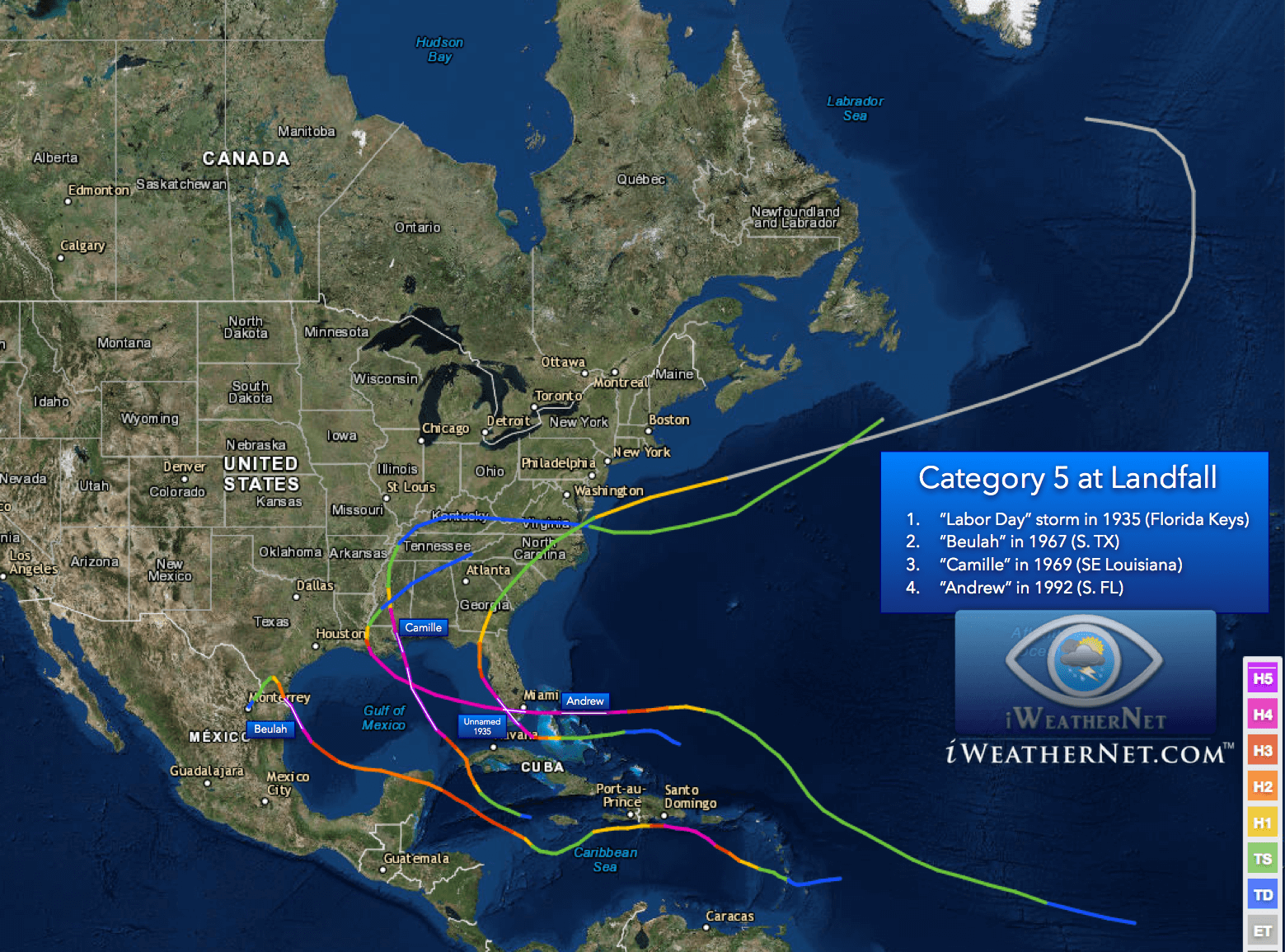 Category 5 hurricanes in the Atlantic Basin Interesting statistics